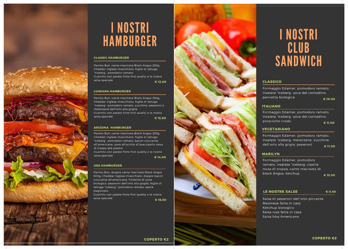 Menu di Pub Pizzeria grill Infinity 1988 