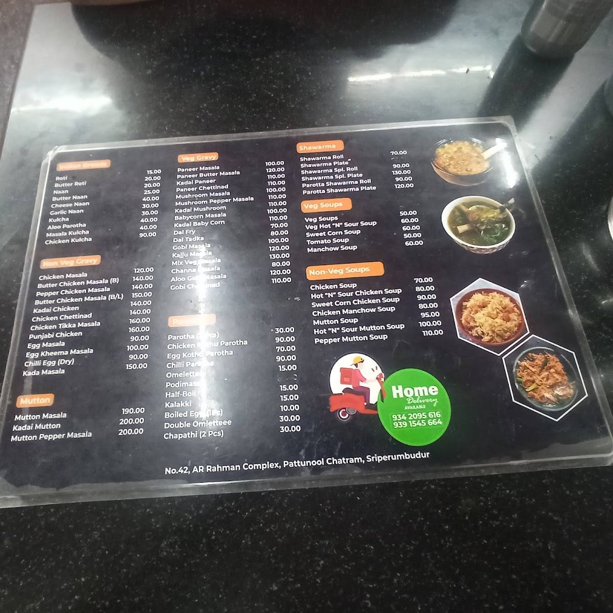 RR BISMI BIRYANI menu