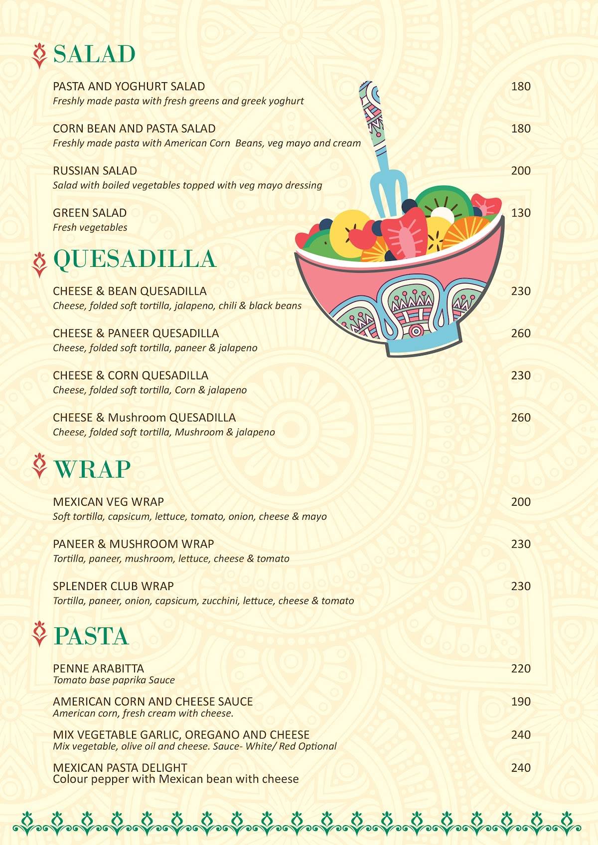 Rajputra Nanganallur menu