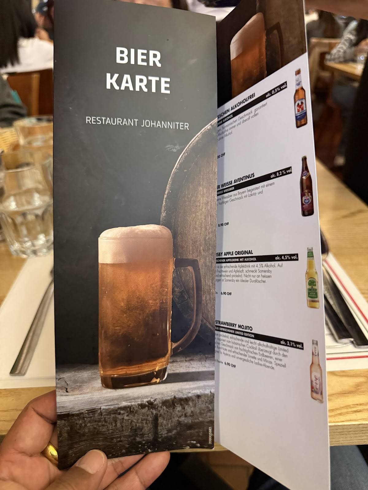 Menu di Restaurant Brasserie Johanniter 