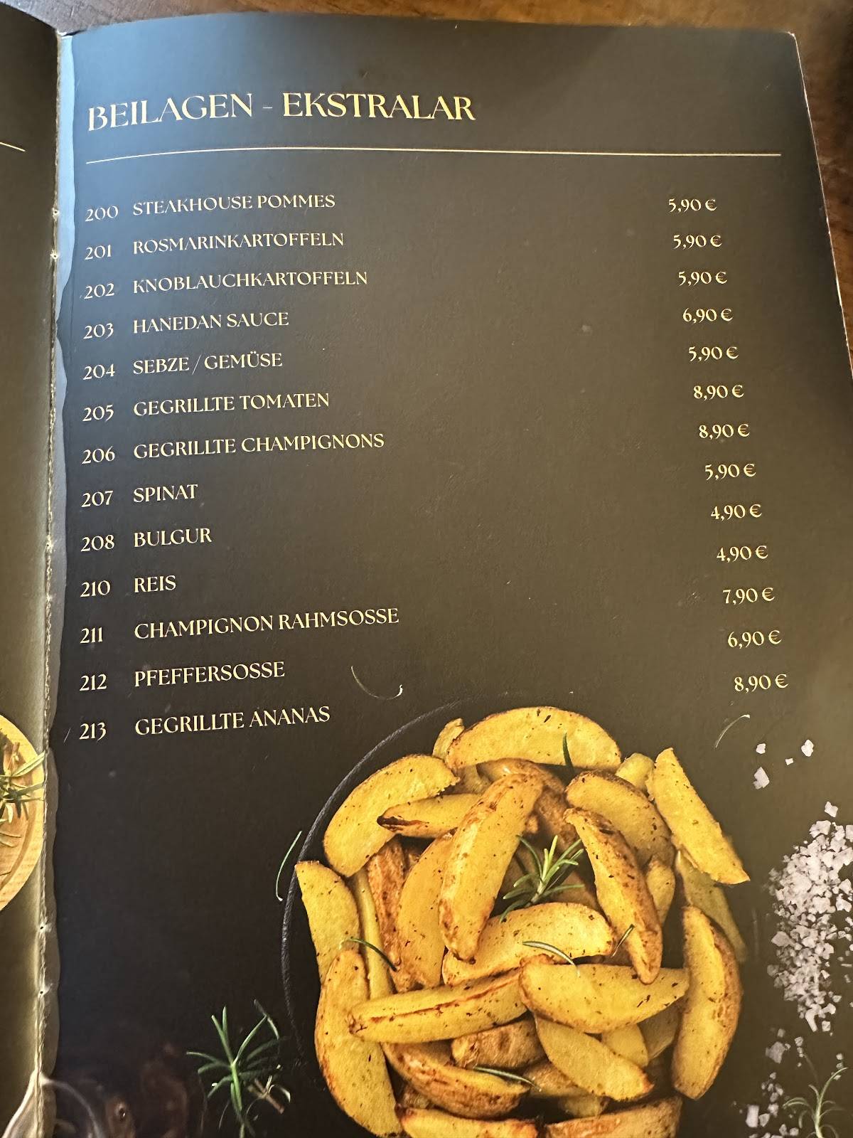 Menu de Restaurant Hanedan