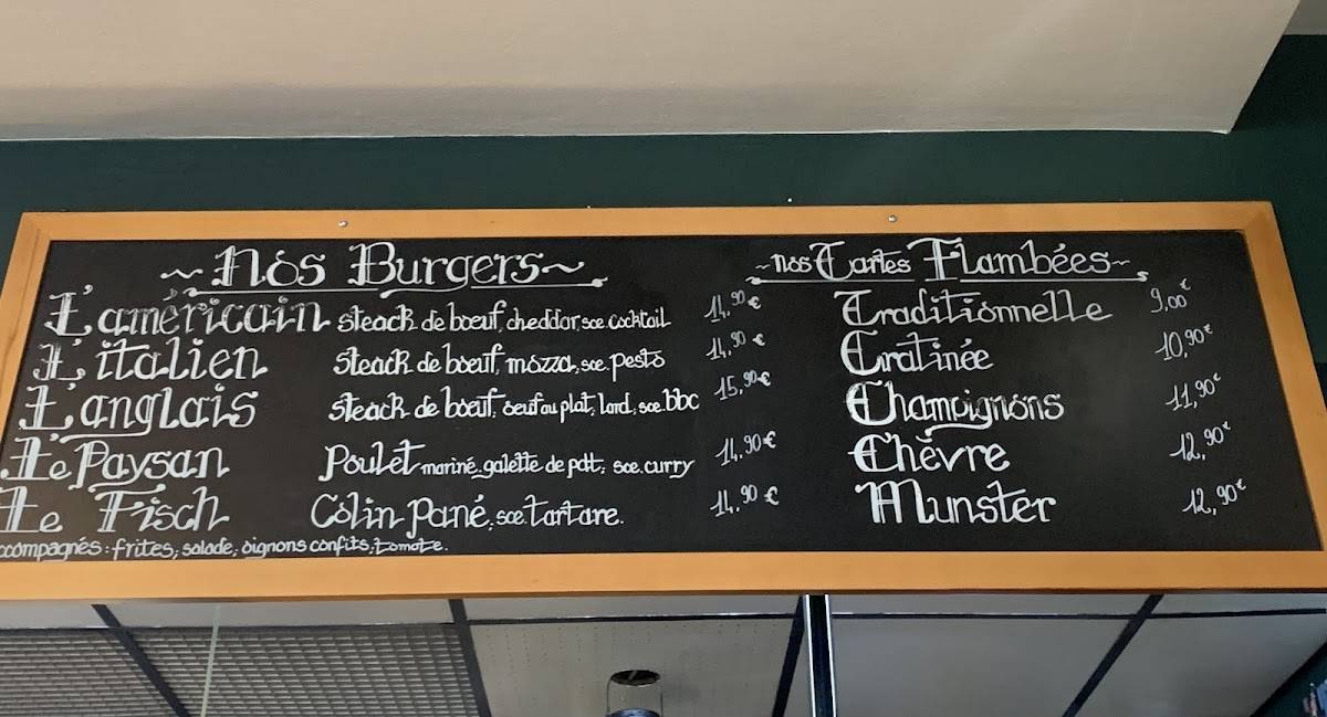Menu de Restaurant Le Tonneau