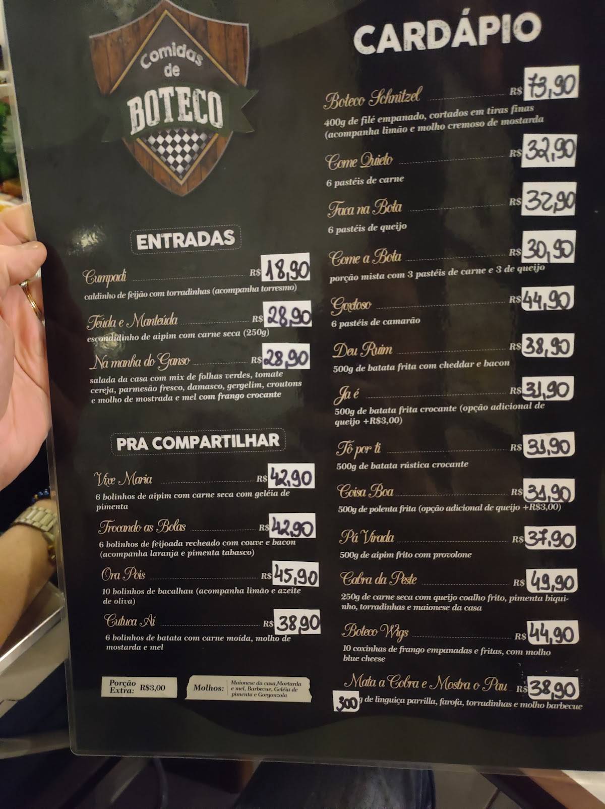 Restaurante Comidas De Boteco cardápio