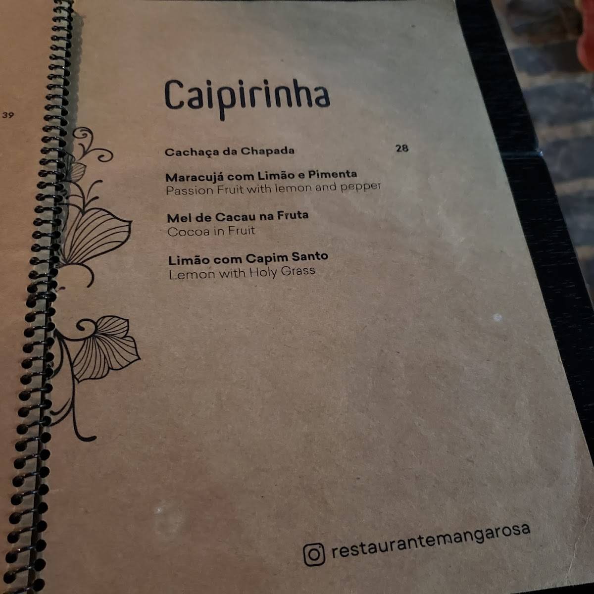 Manga Rosa Restaurante cardápio