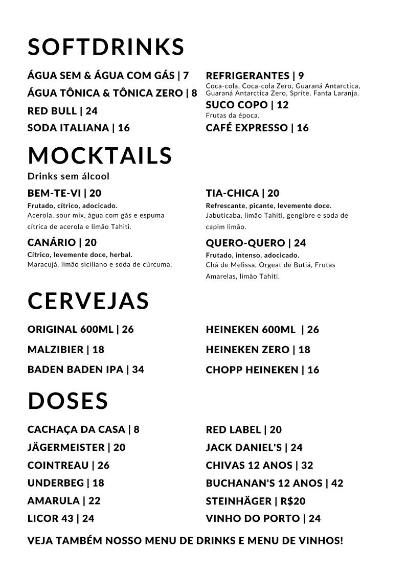 Restaurante Raizes cardápio