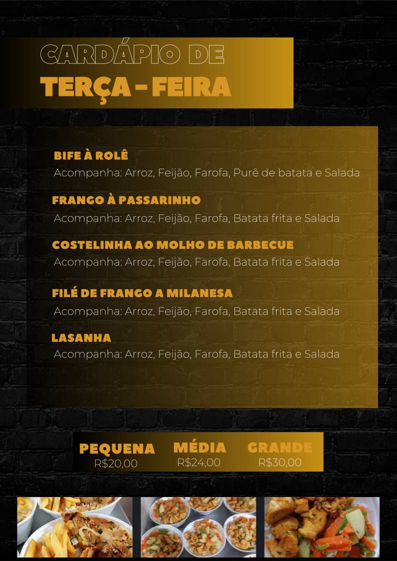 Restaurante Sol - Loja 2 cardápio