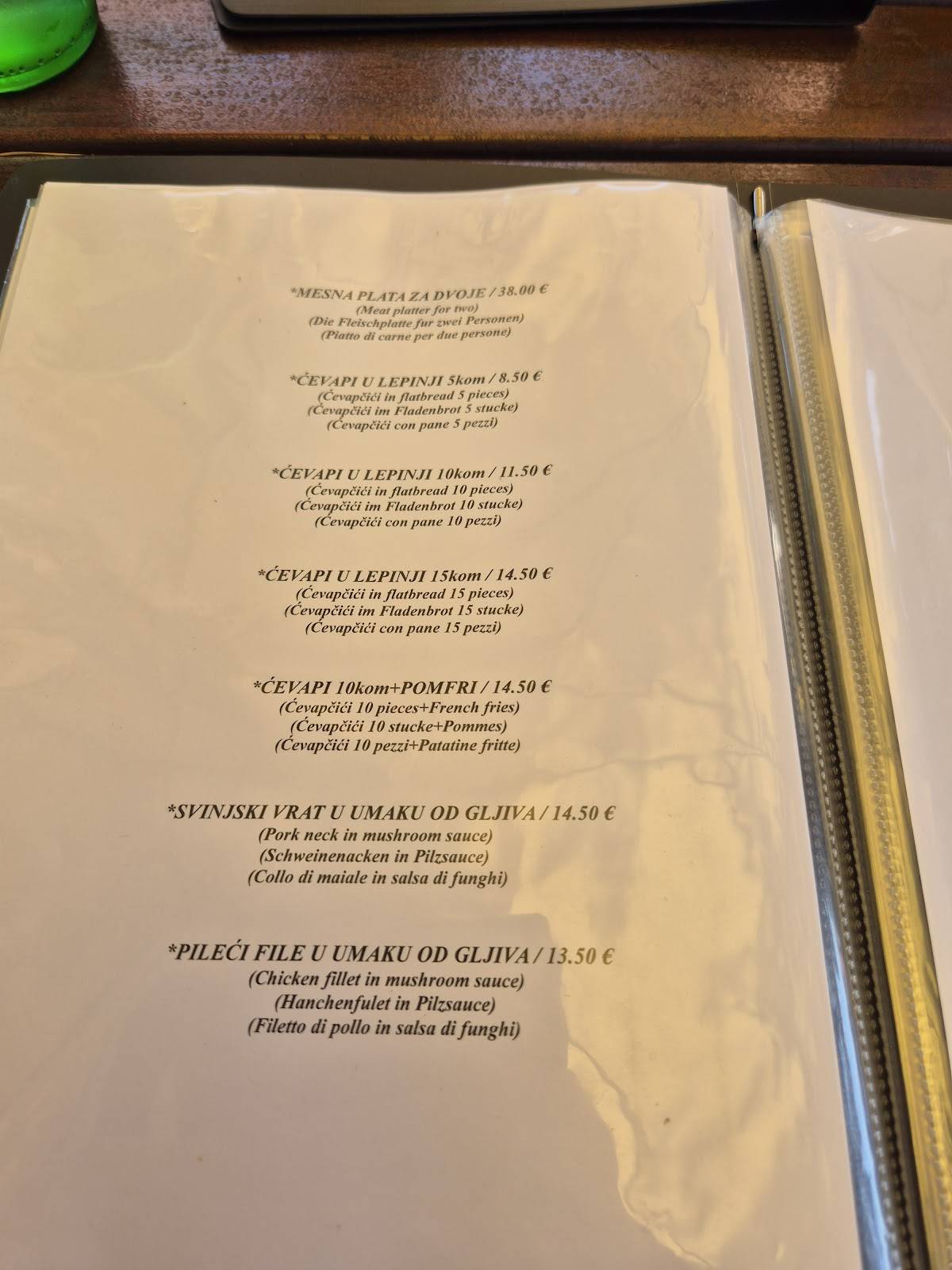 Menu di Restoran MASLINA 