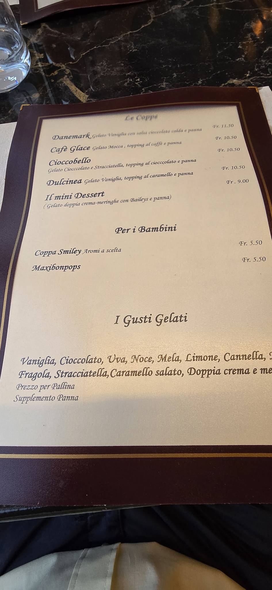 Menu di Ristorante CHALET SAN GIORGIO 