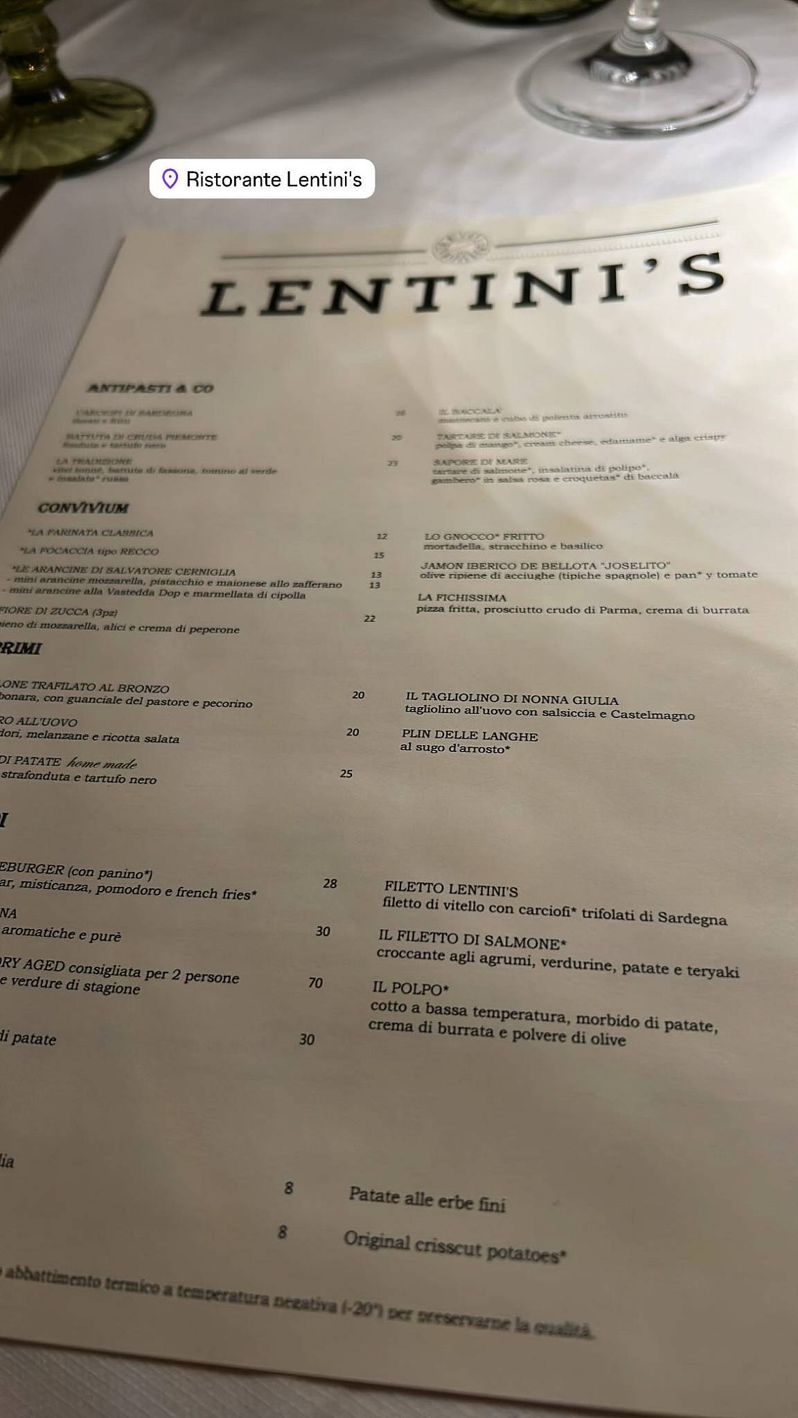 Menu di Lentini's Pizza & Restaurant Grill 