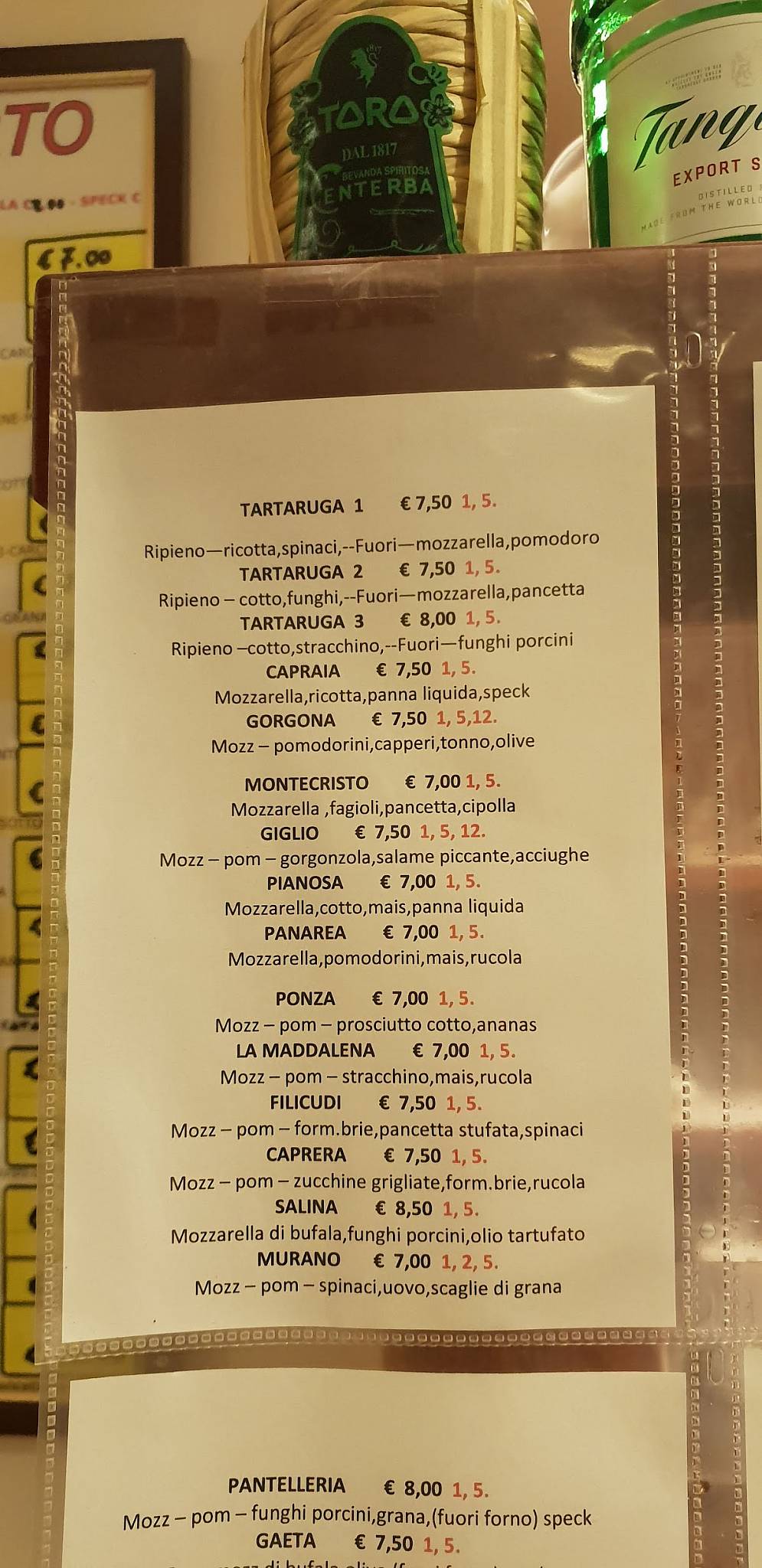 Menu di Ristorante Pizzeria Aquila Bianca 