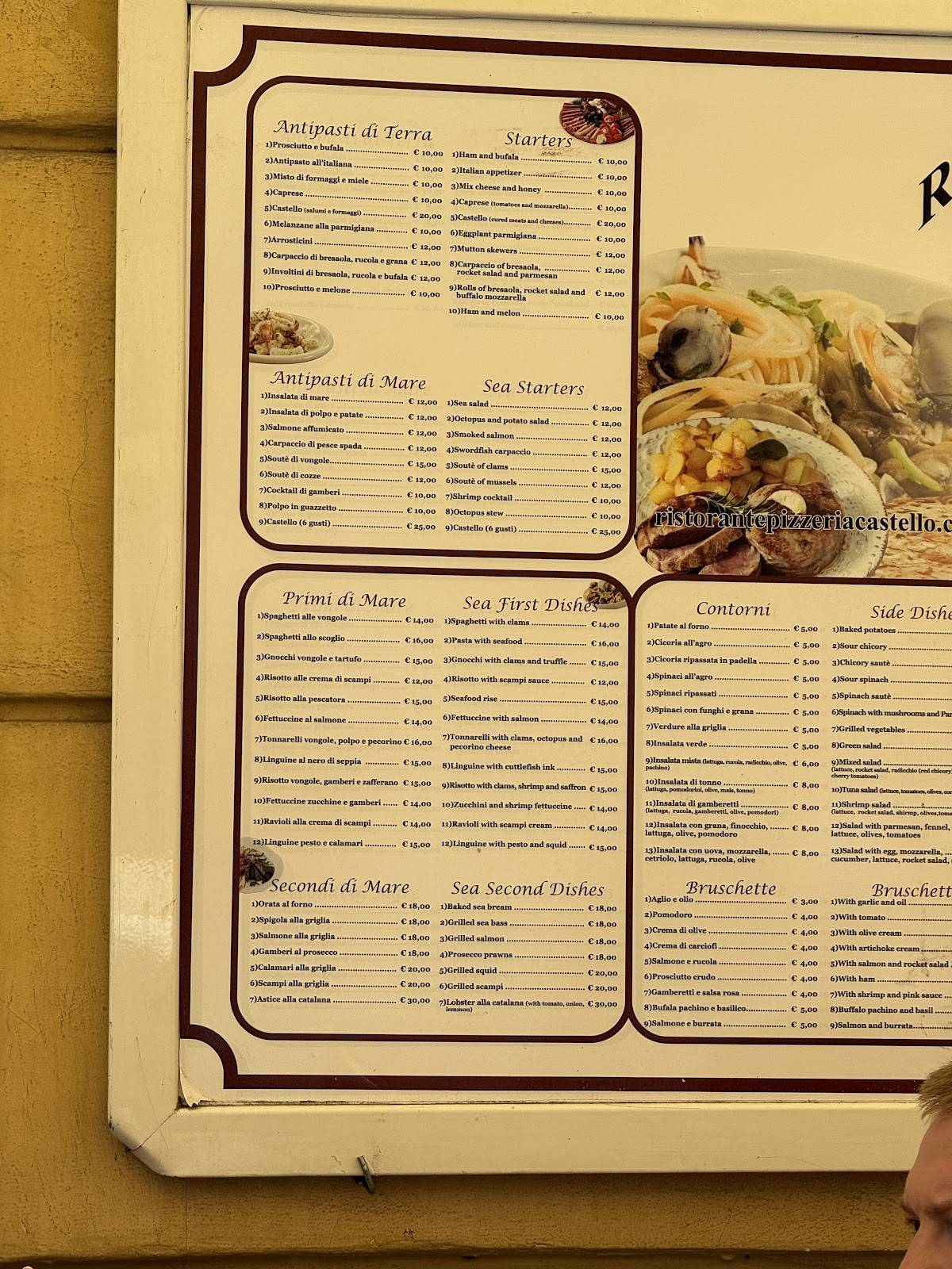 Menu de Ristorante Pizzeria Castello