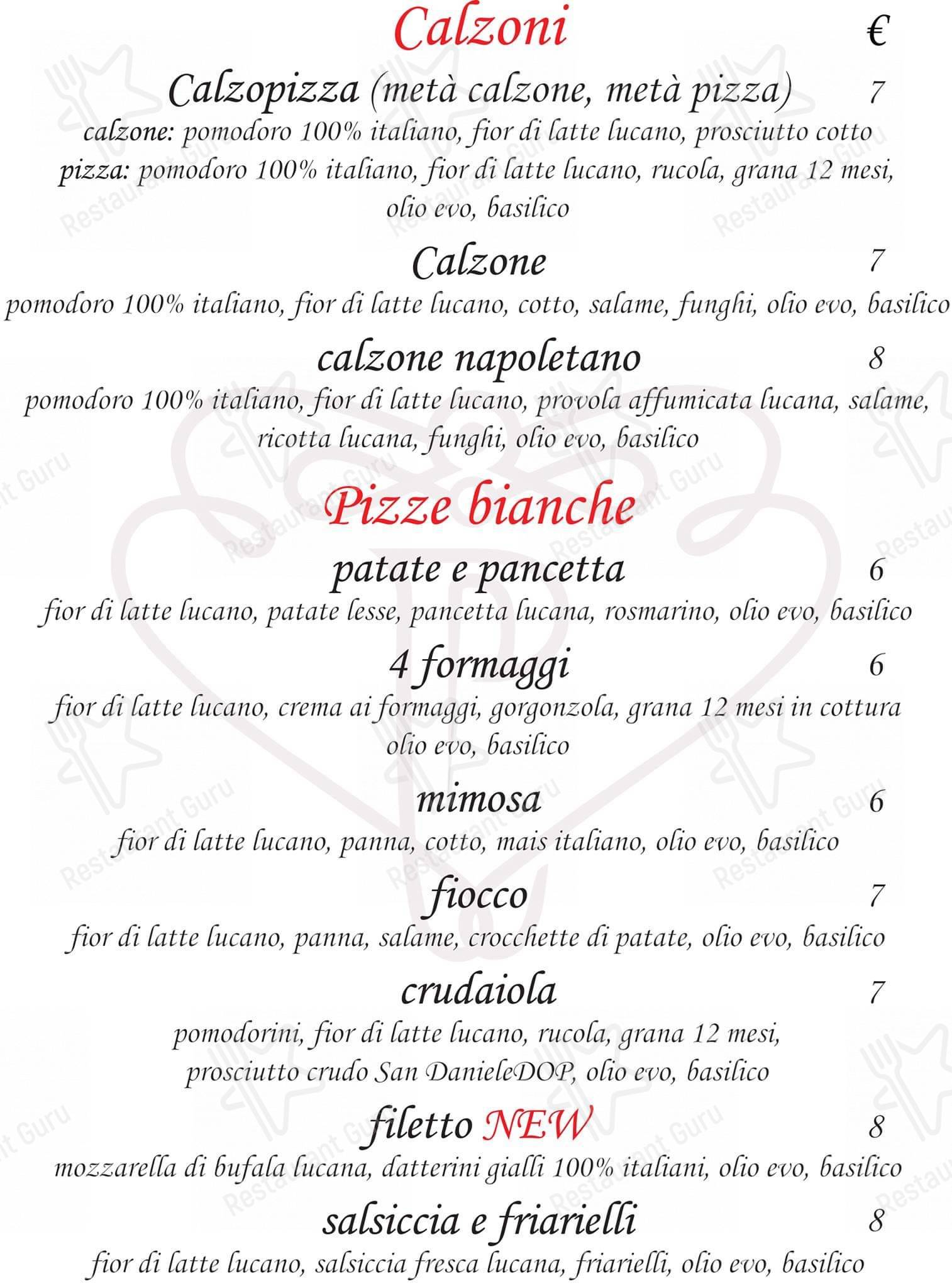 Menu per Ristorante Pizzeria La Pergola ristorante