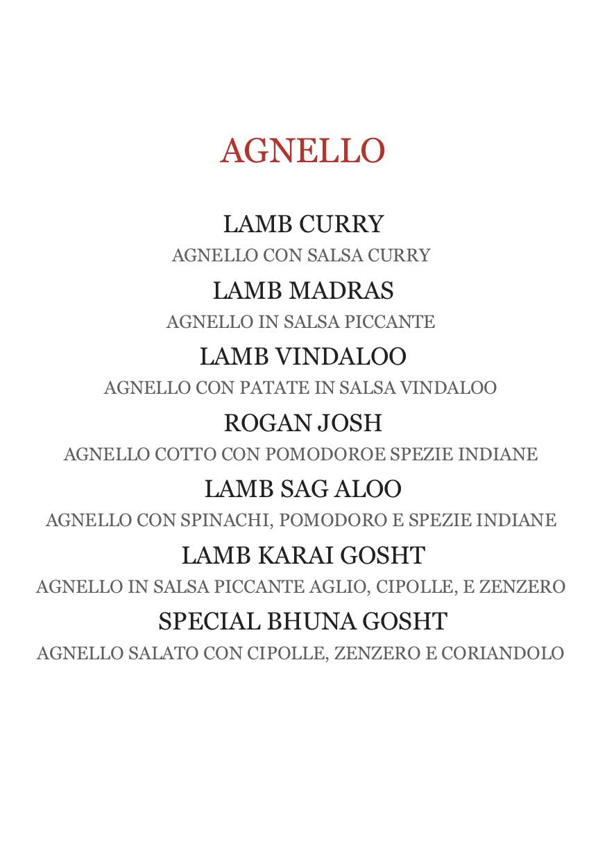 Menu di Ristorante Shiva Chiasso 