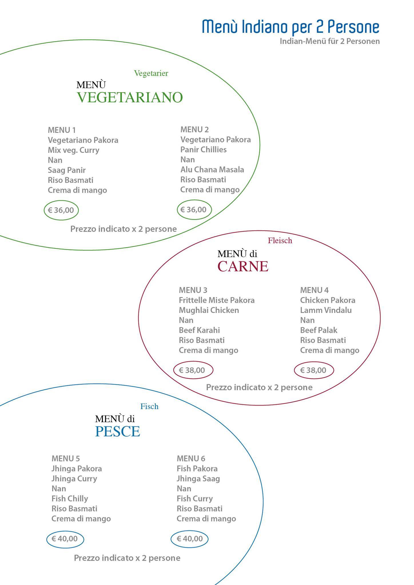 Menu di Ristorante alla Staffa 