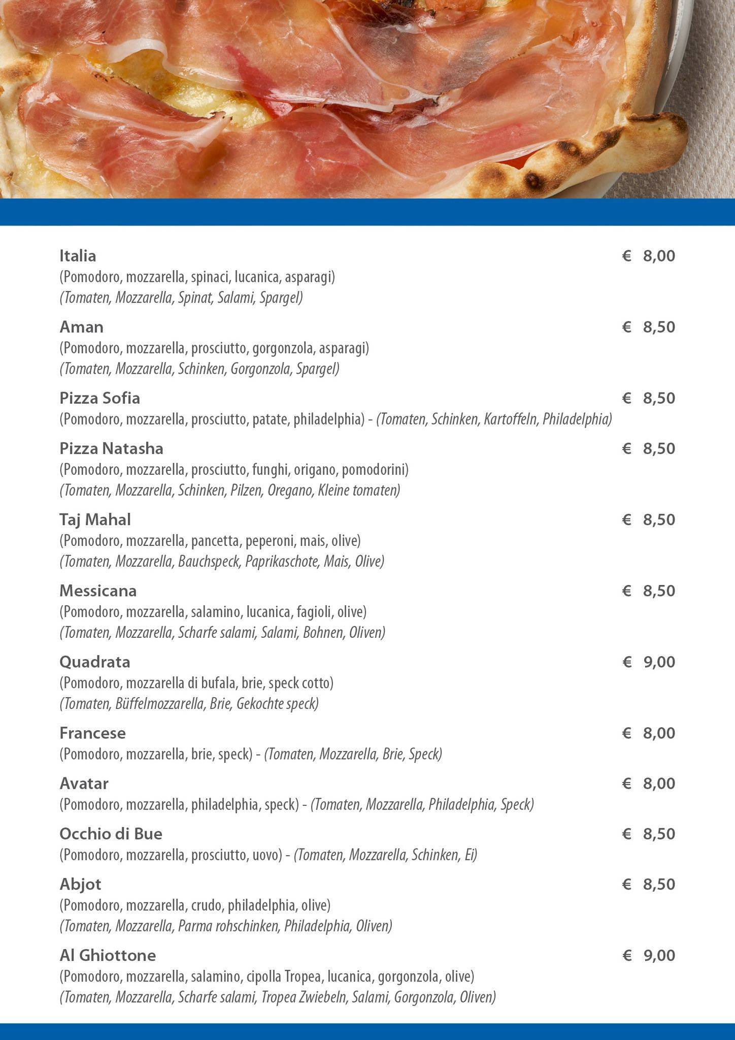 Menu di Ristorante alla Staffa 