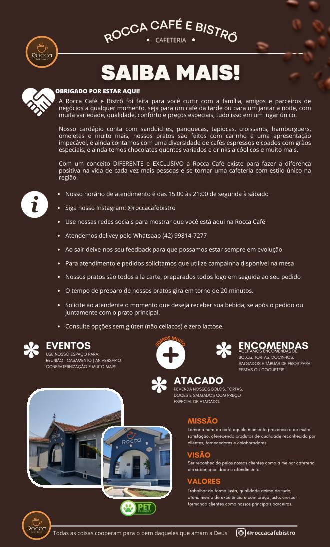Rocca Café Bistrô cardápio
