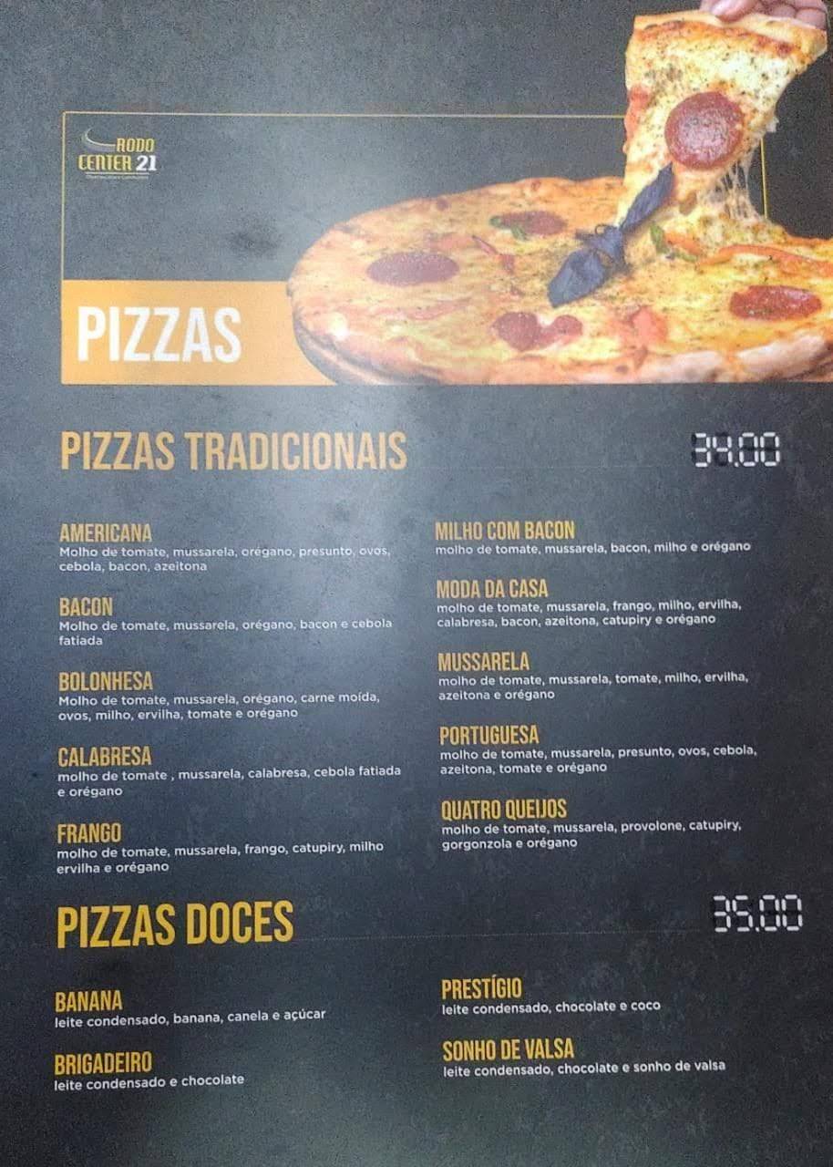 Rodo Center 21 cardápio