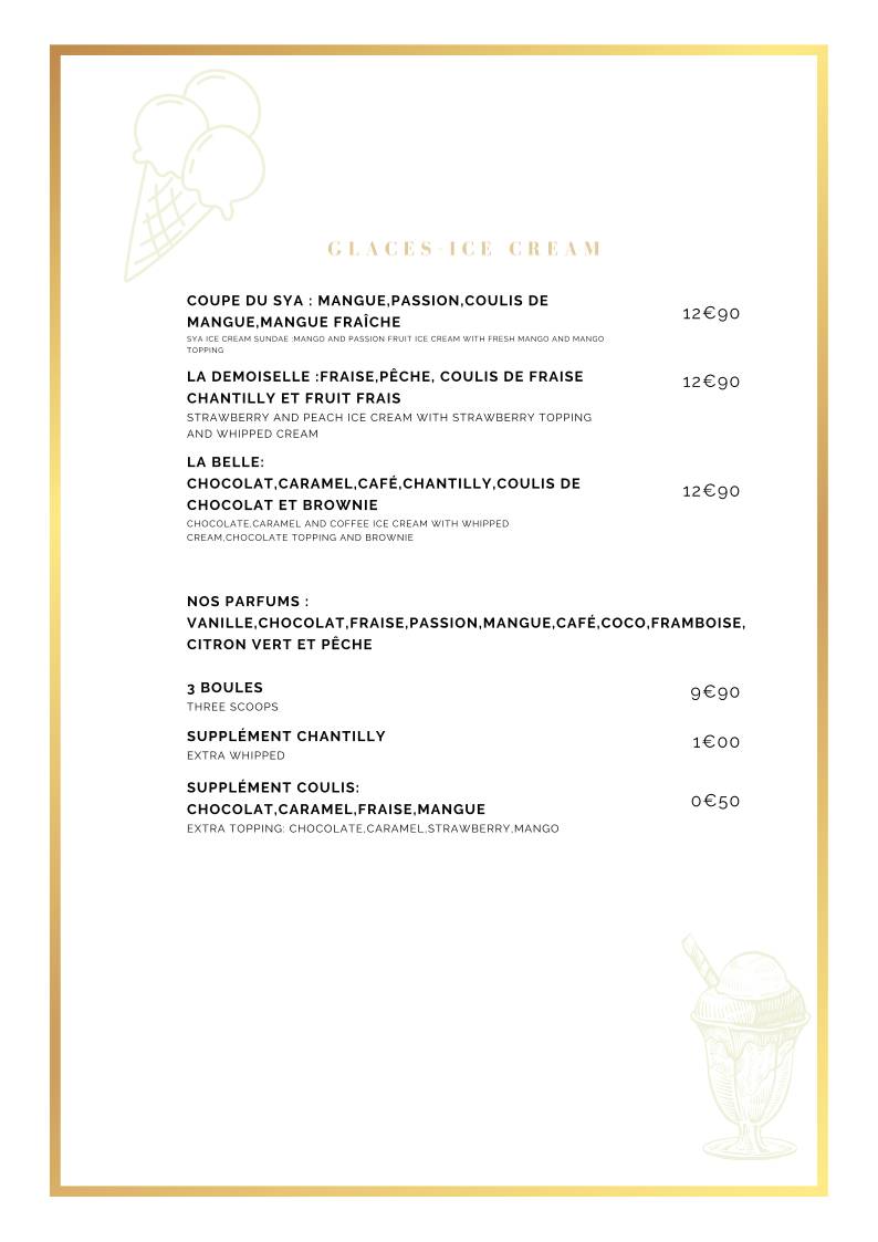 Menu de SYA