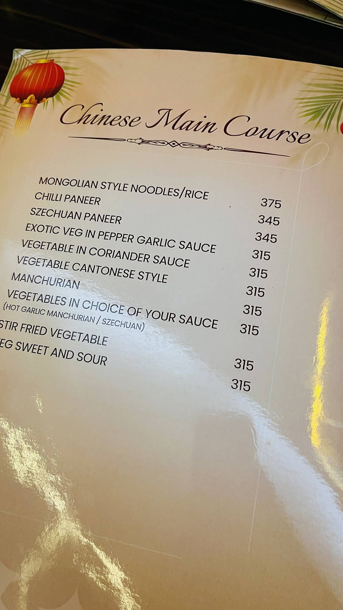 Saatvik menu