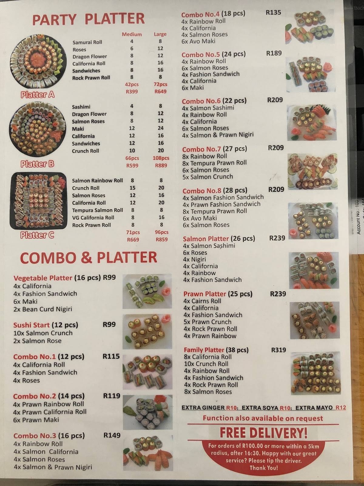 Menu at Salmon House Majik Forest restaurant, Cape Town, Koelenhof St