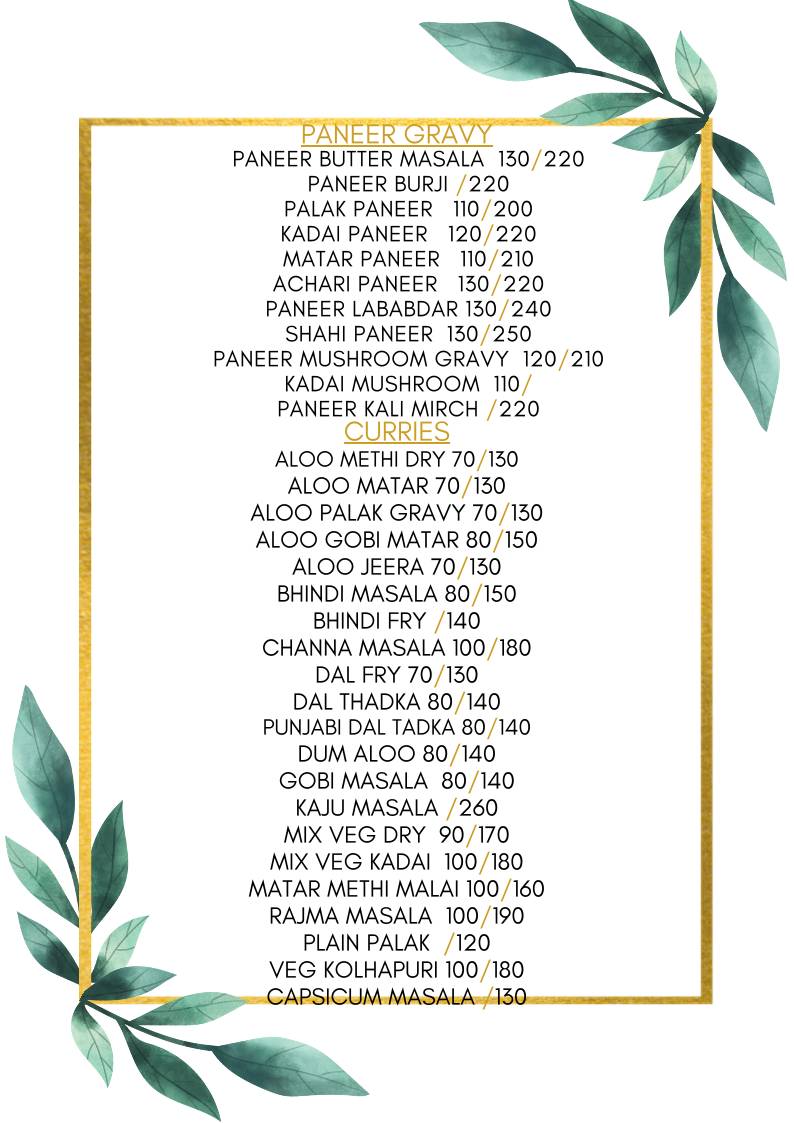 Sangeetha Restaurant menu