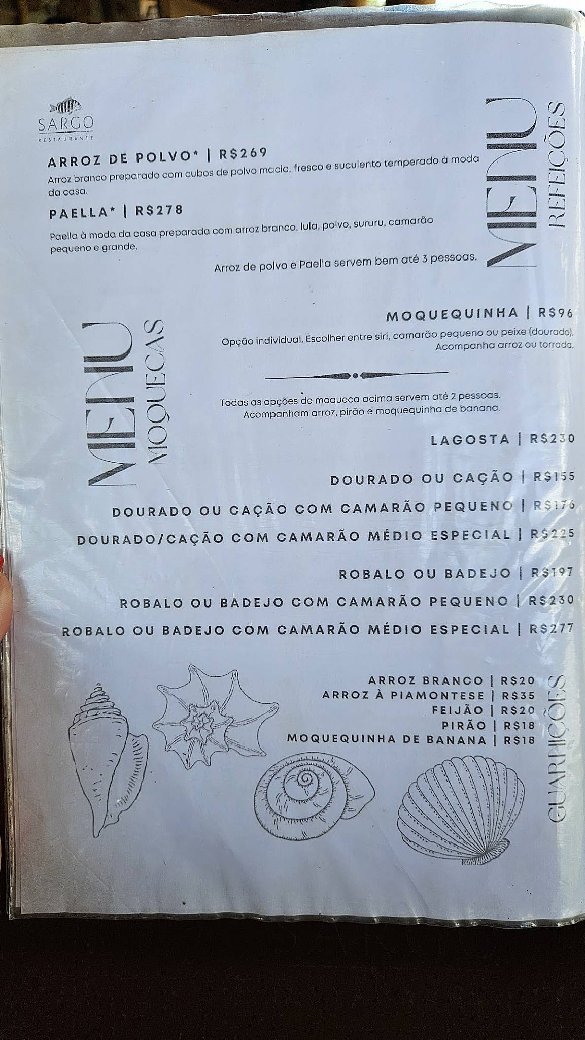 Sargo Restaurante cardápio