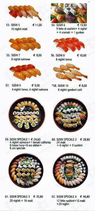 Menu di Sengyo Sushi 