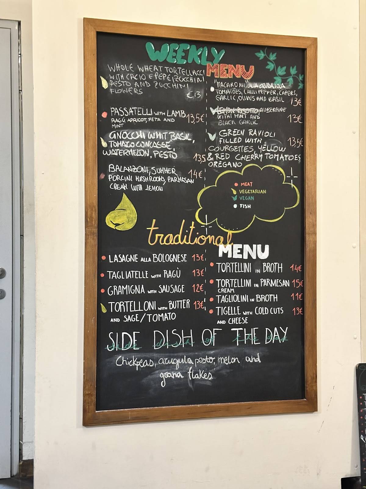 Menu di Sfoglia Rina 