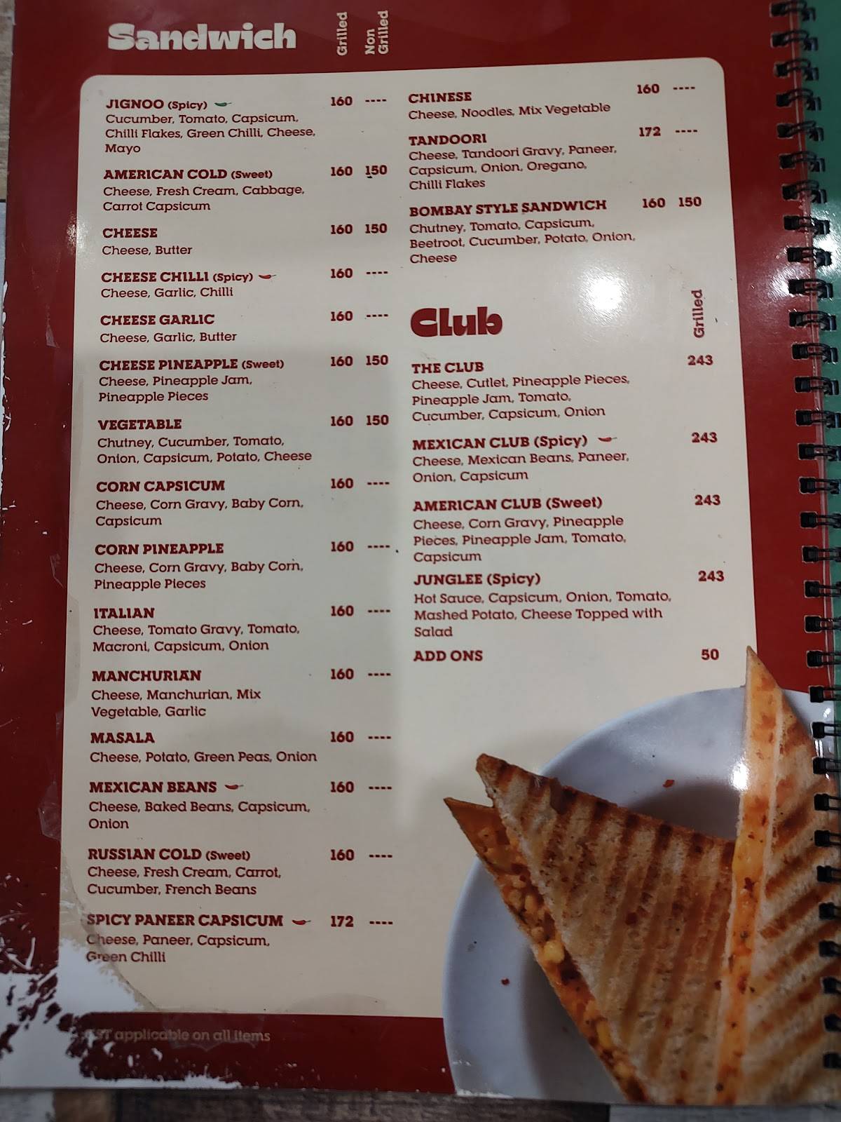 Shiv Ice Cream and Fast Food menu