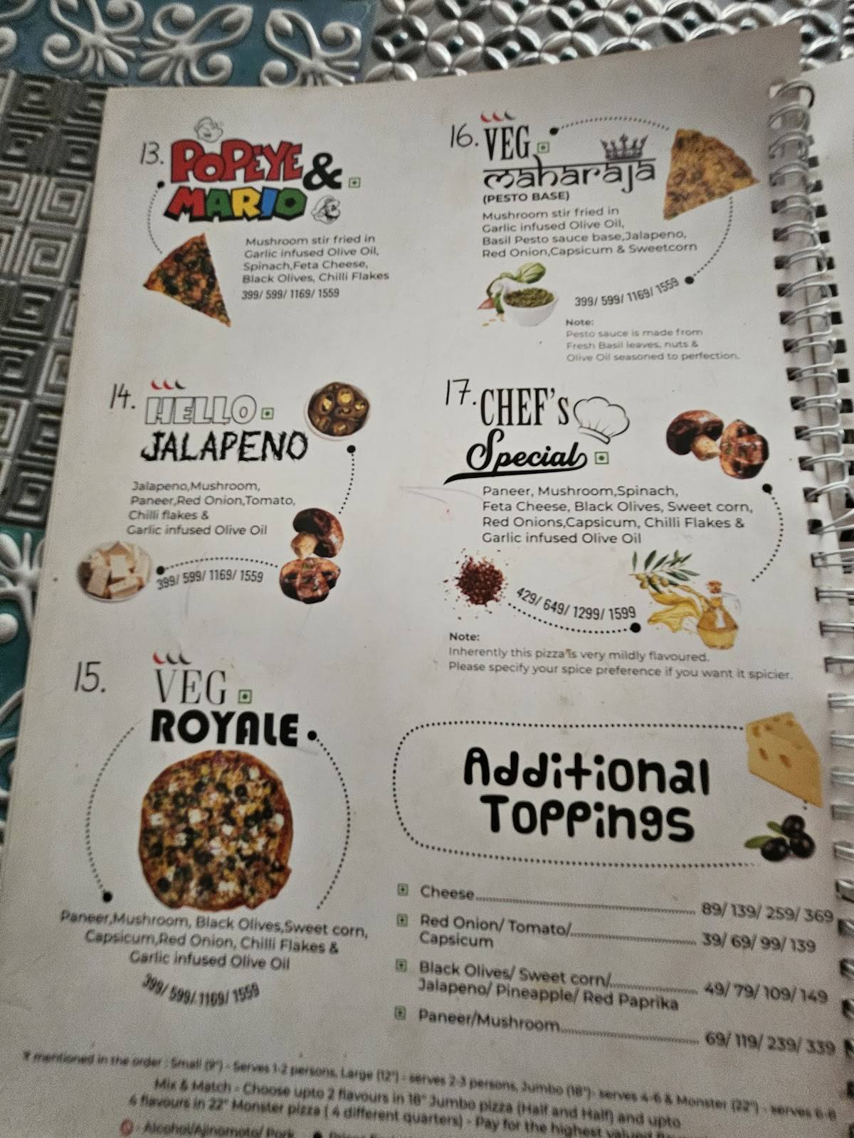 Sijis Pizza Street menu