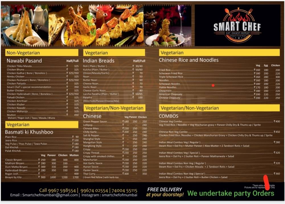 Smart Chef menu