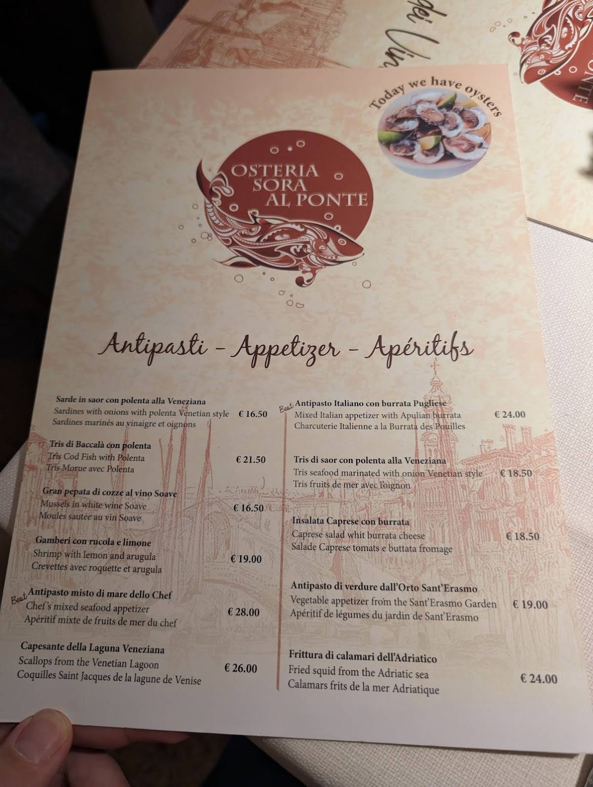 Menu di Sora Al Ponte 