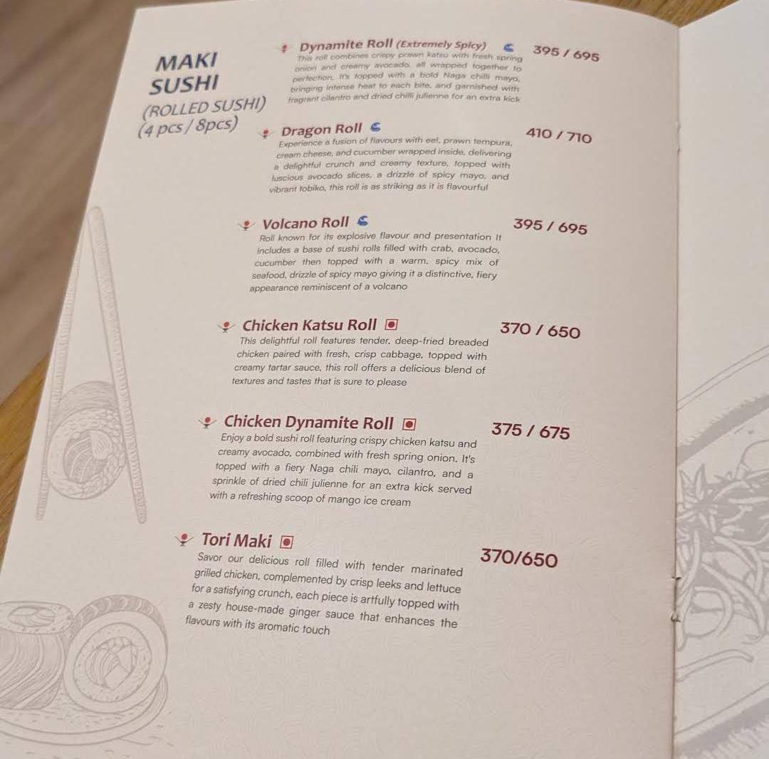 Suku - HSR Layout menu