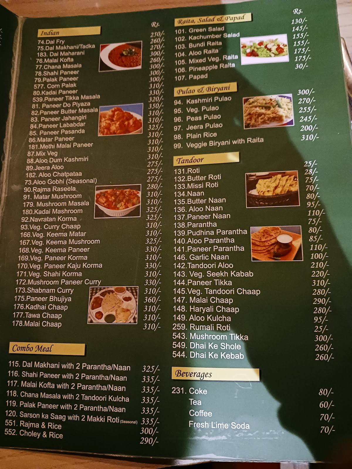 Sweets & Spices menu
