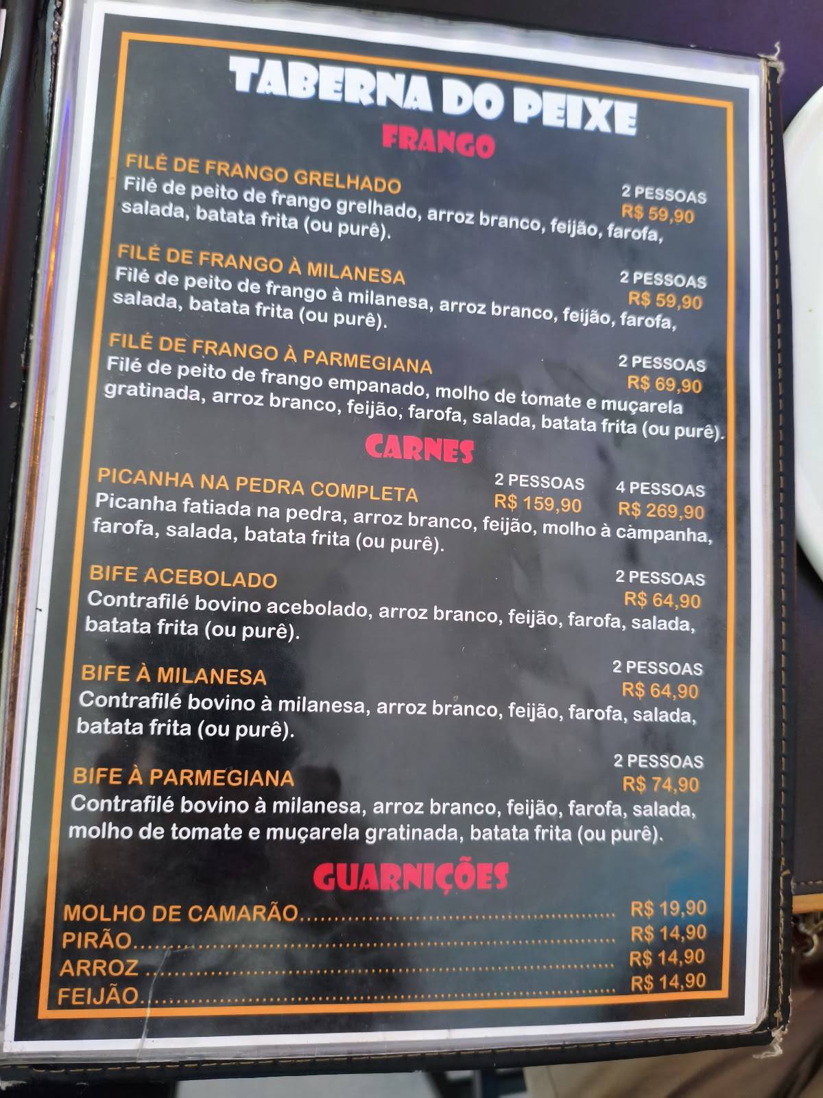 TABERNA DO PEIXE - NILÓPOLIS cardápio