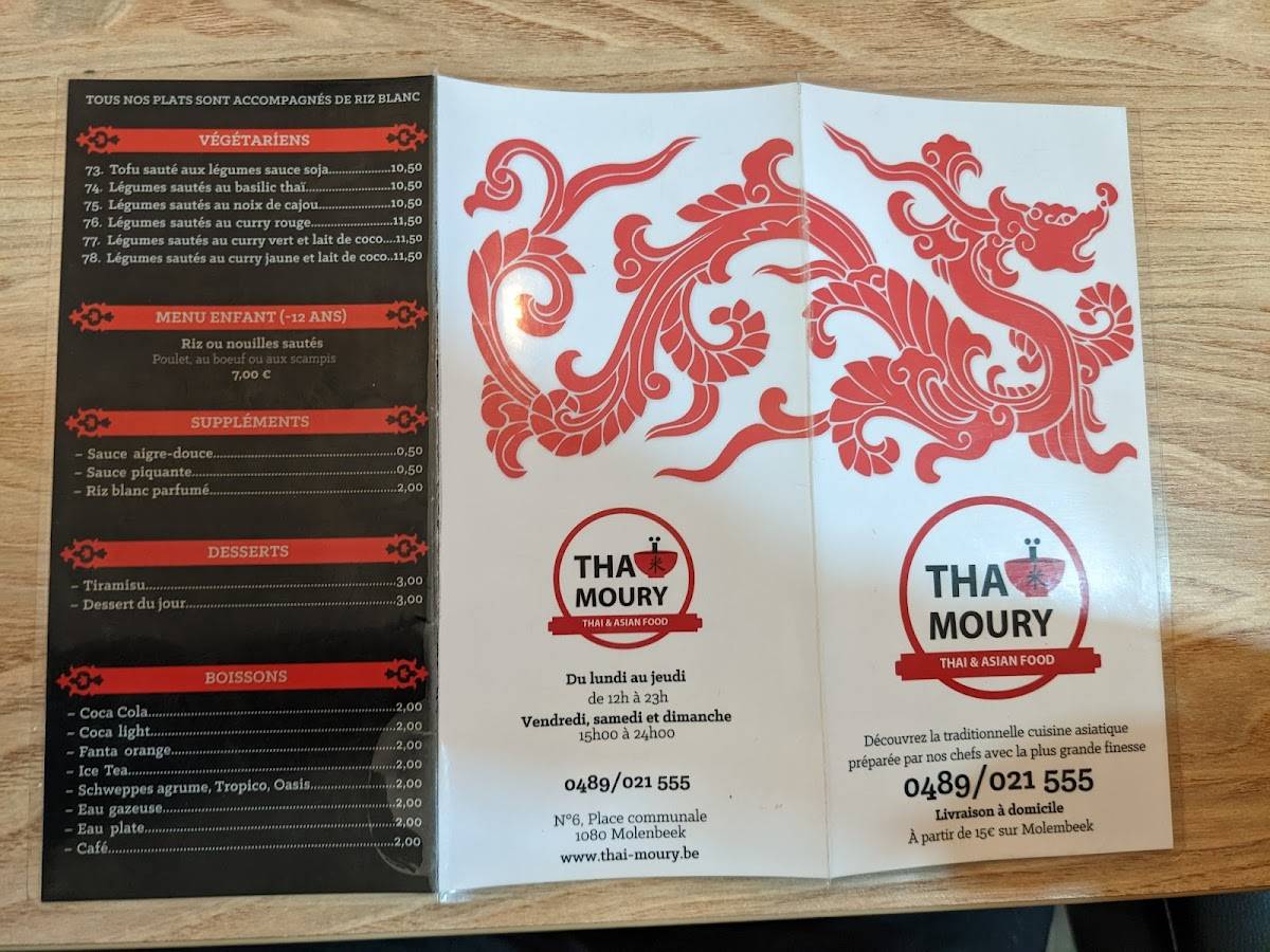 Menu de Thaï Moury