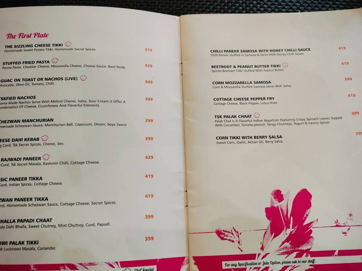 The Secret Kitchen menu