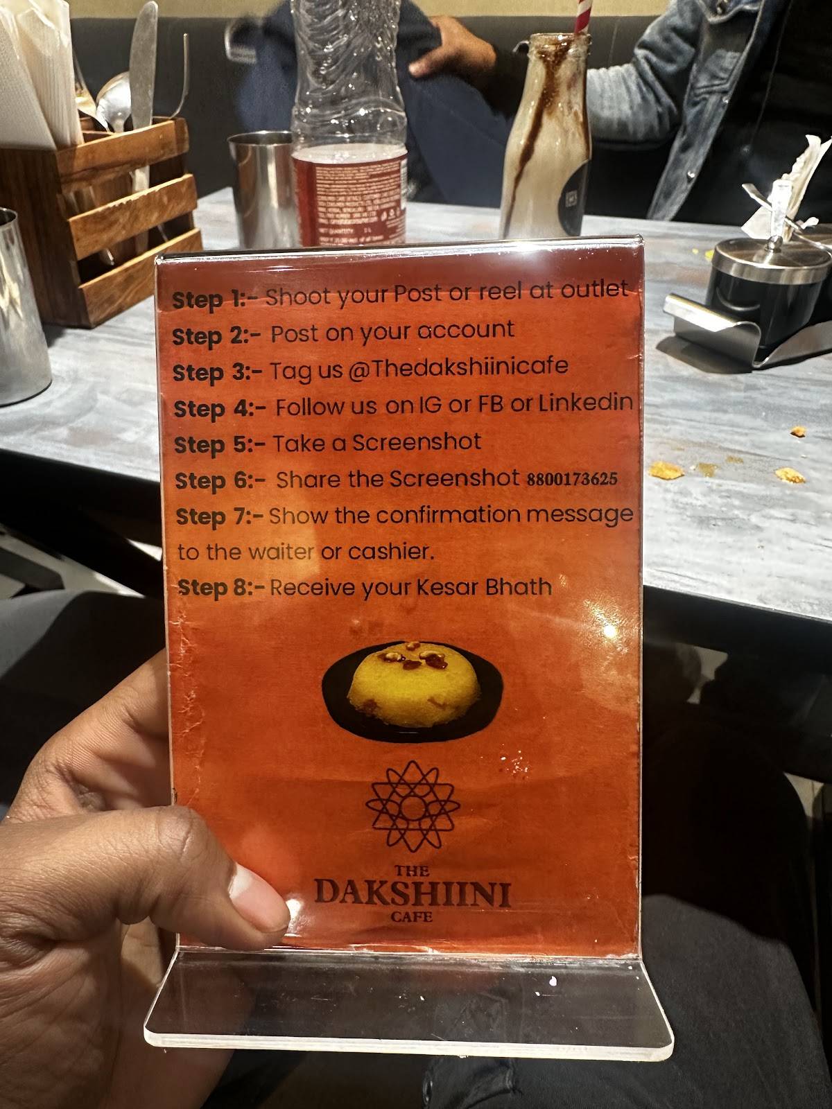 The Dakshiini Cafe Noida sector 18 menu