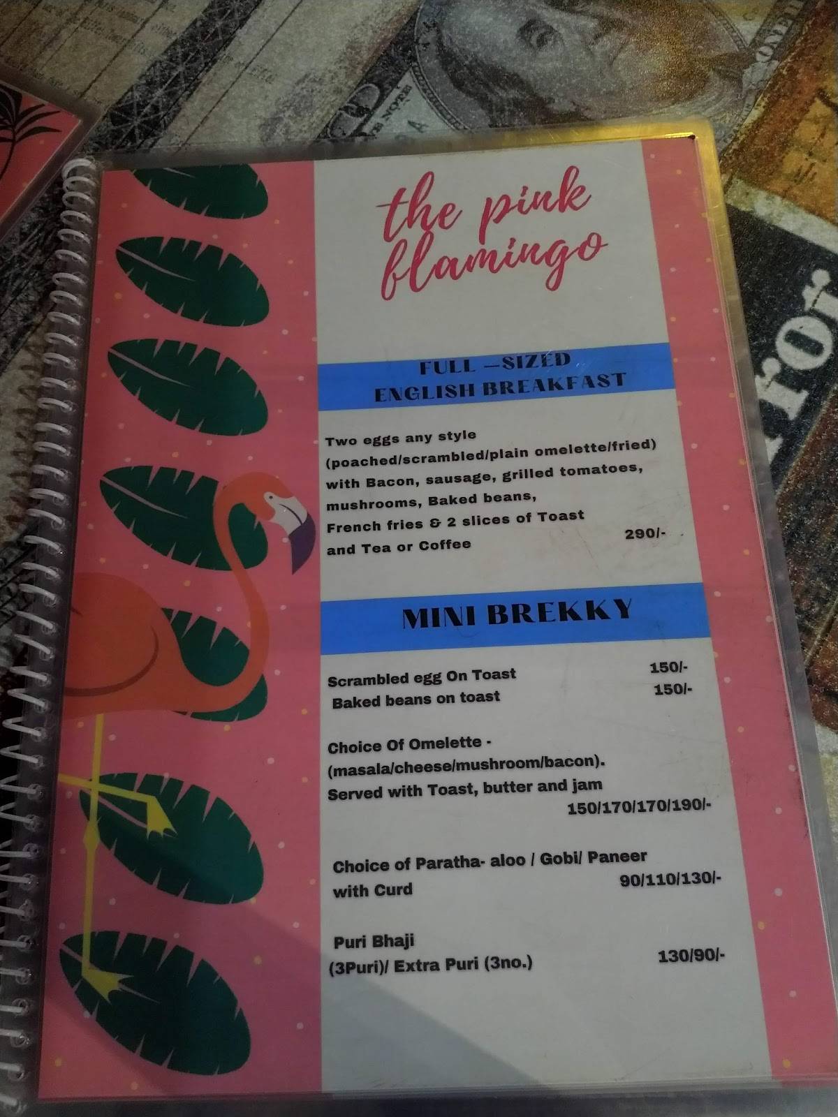 The Pink Flamingo menu