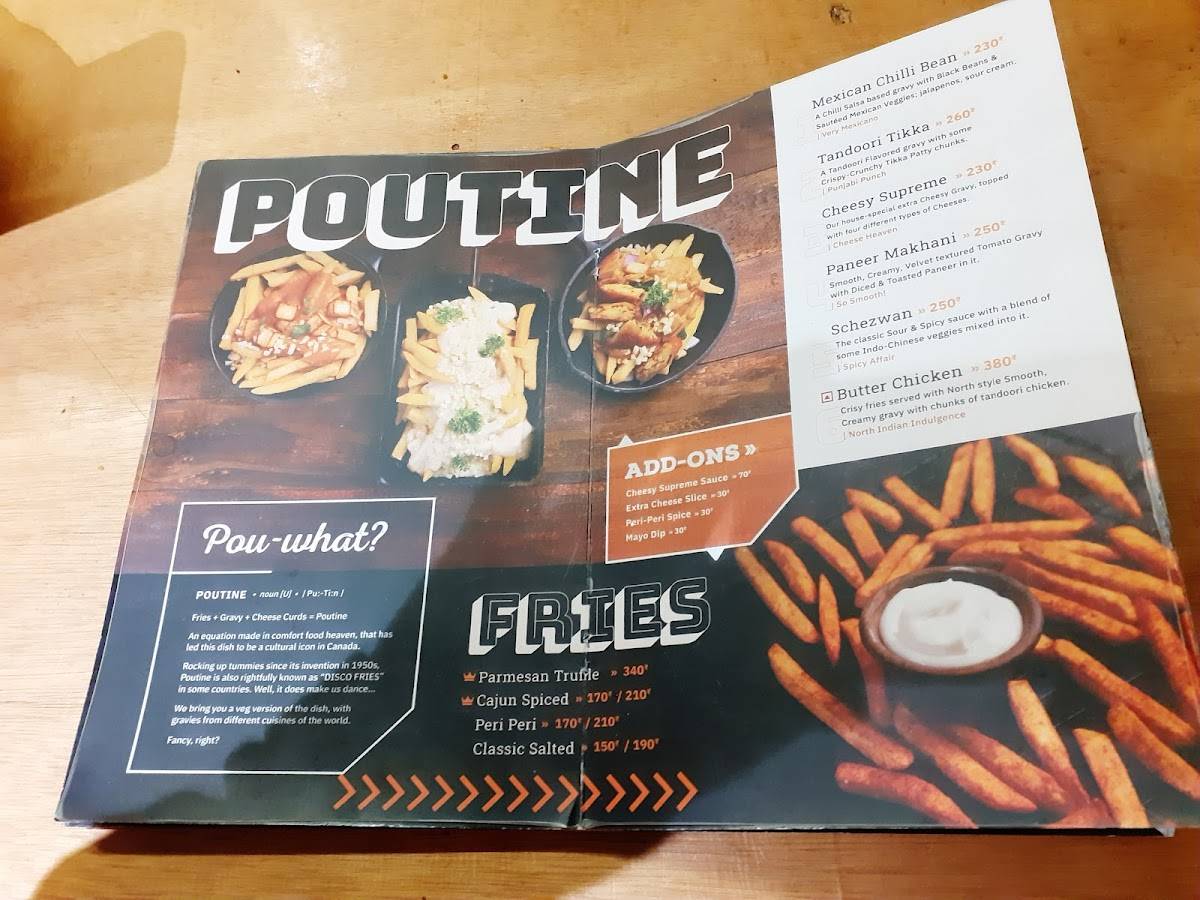 The Poutinerie menu