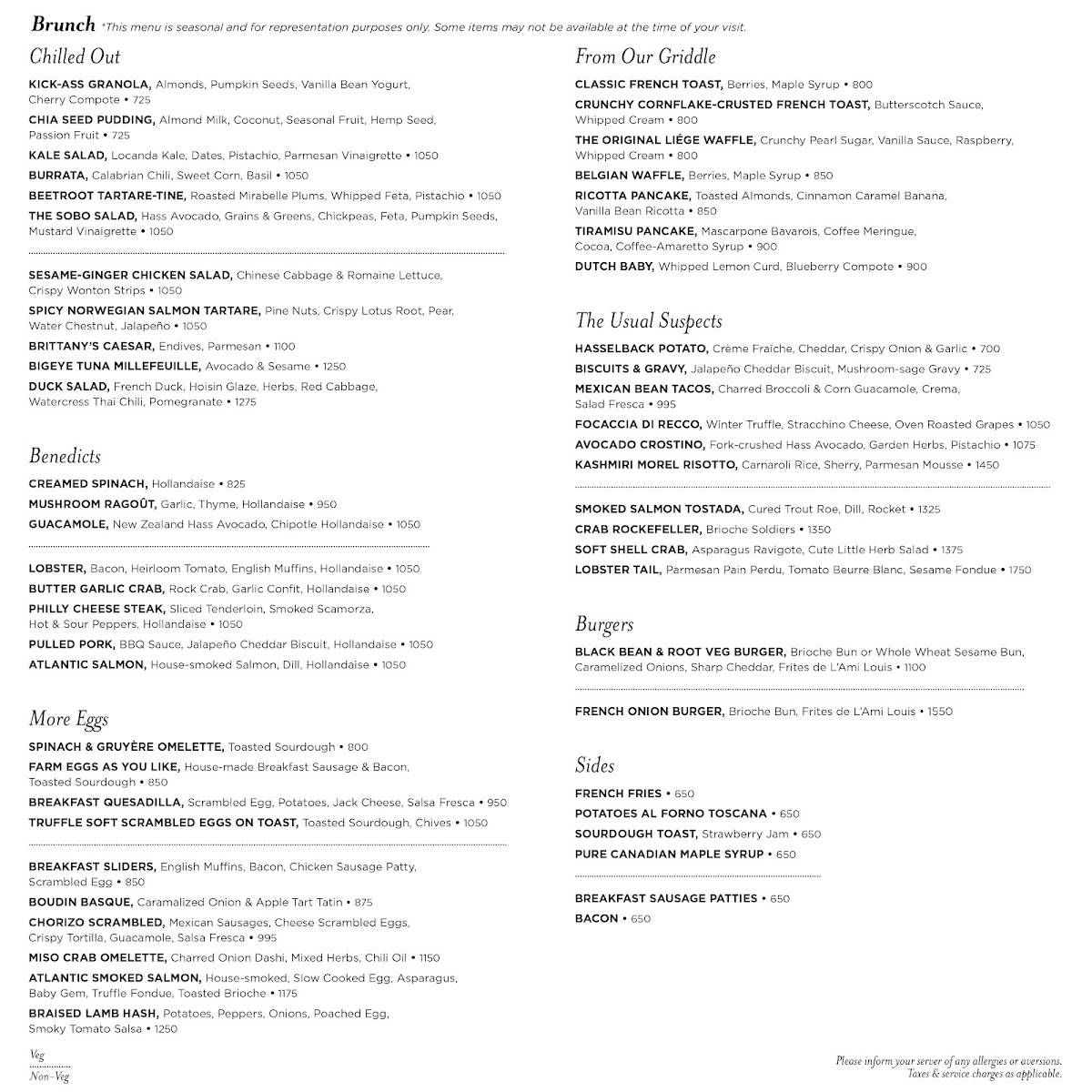 The Table menu