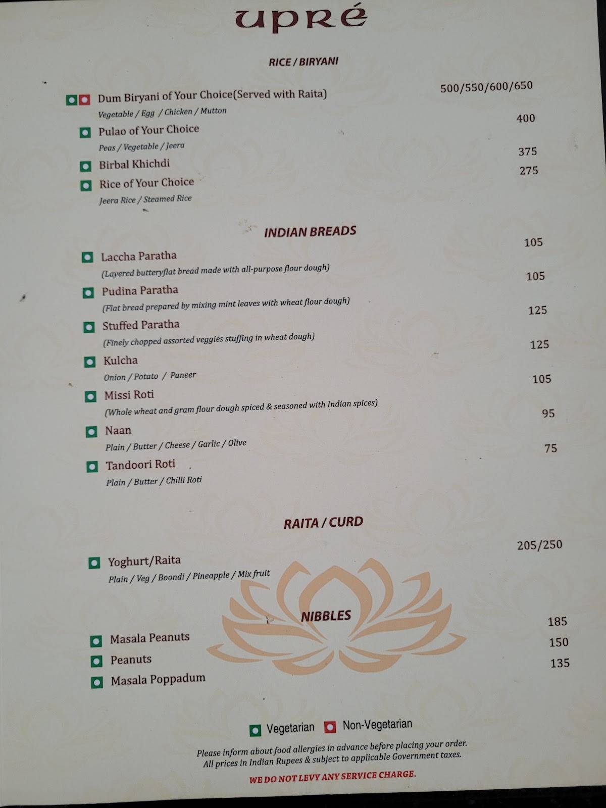 Upre menu