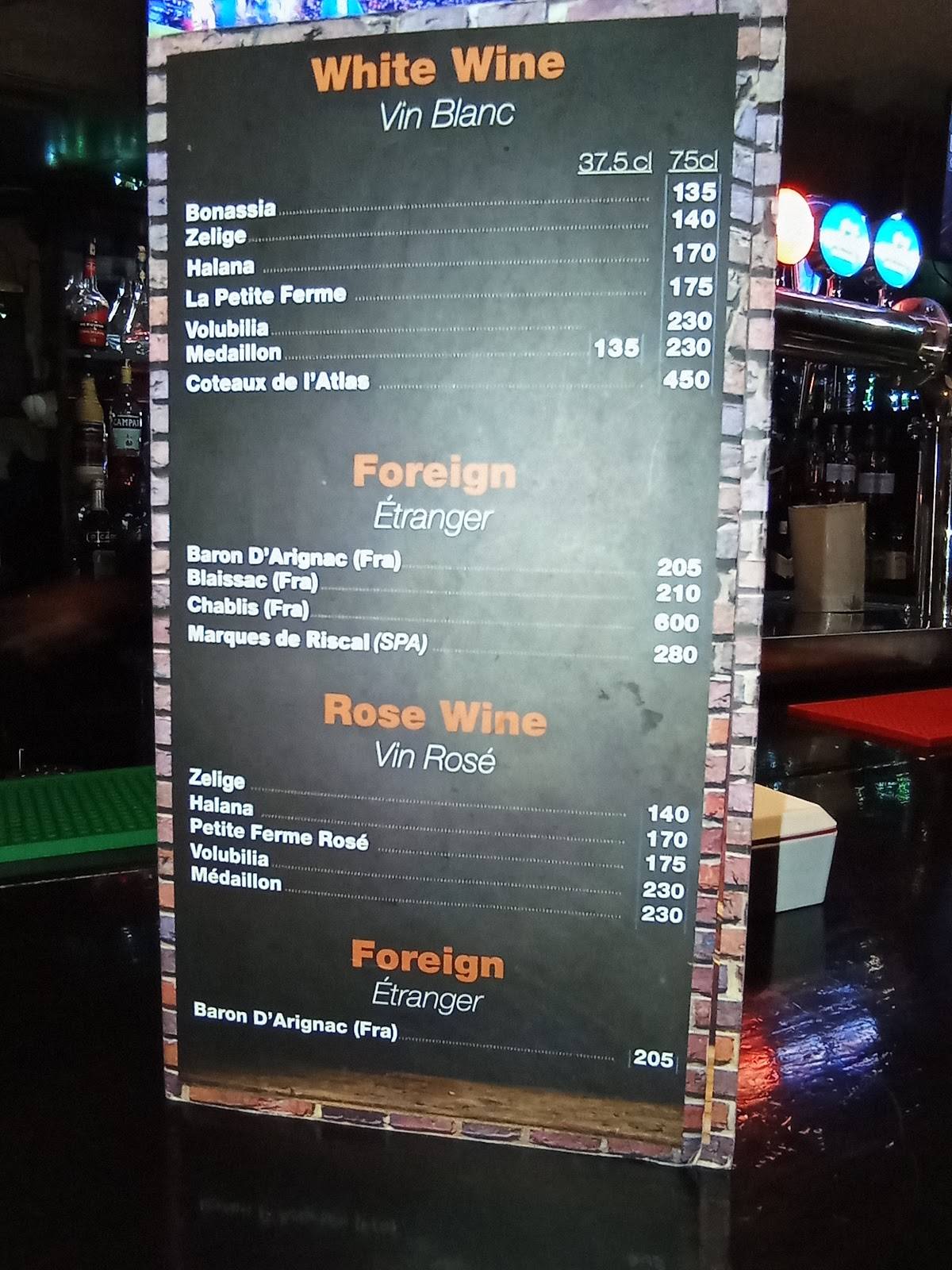 Menu de Upstairs