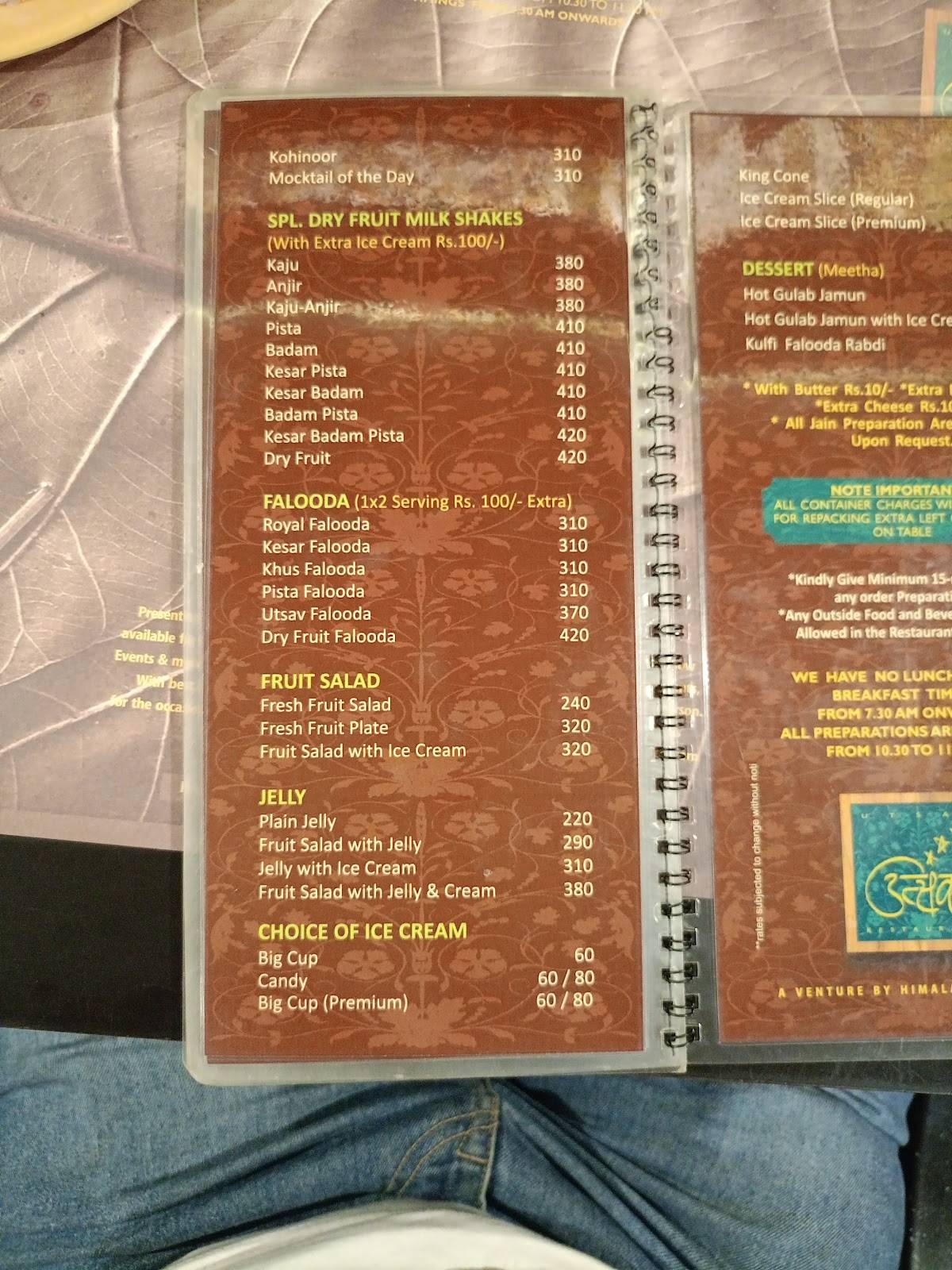 Utsav Garden menu