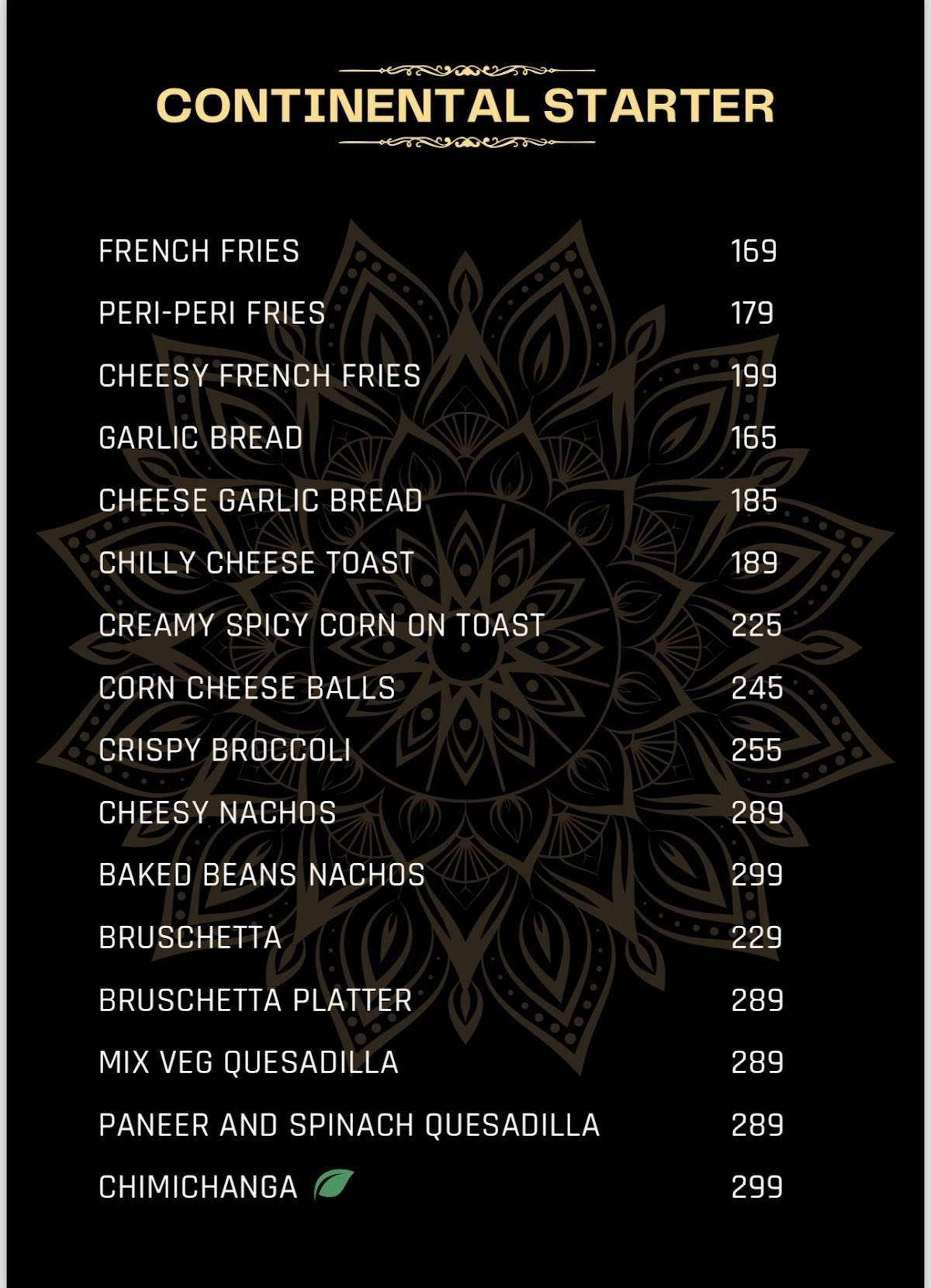 VIRAASAT menu