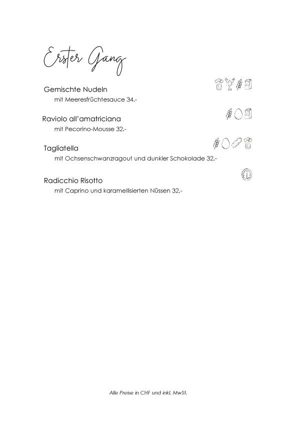 Menu di Restaurant VIVA St. Moritz 