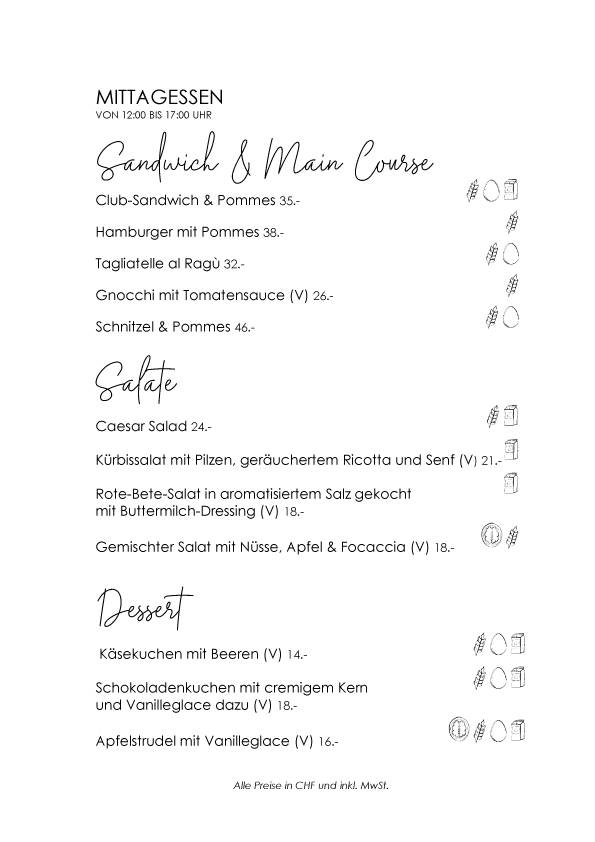 Menu di Restaurant VIVA St. Moritz 