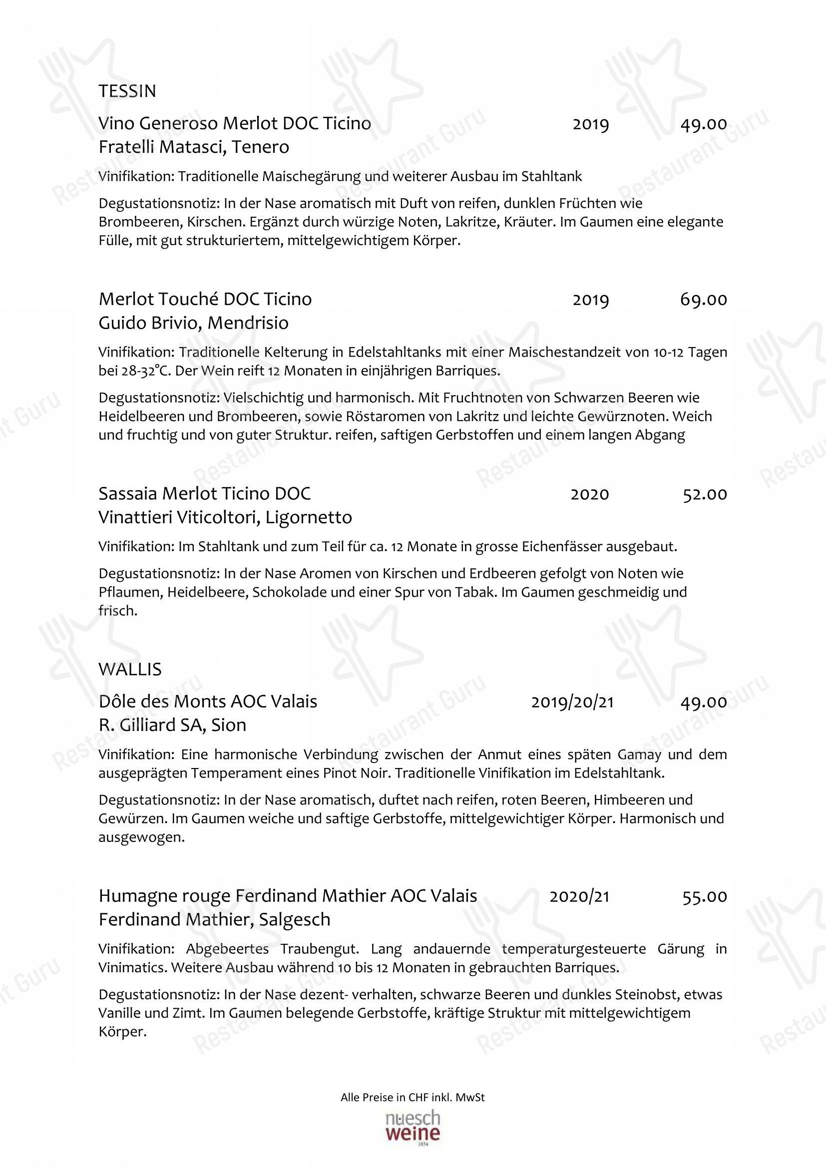 Menu per Restaurant VIVA St. Moritz in San Maurizio