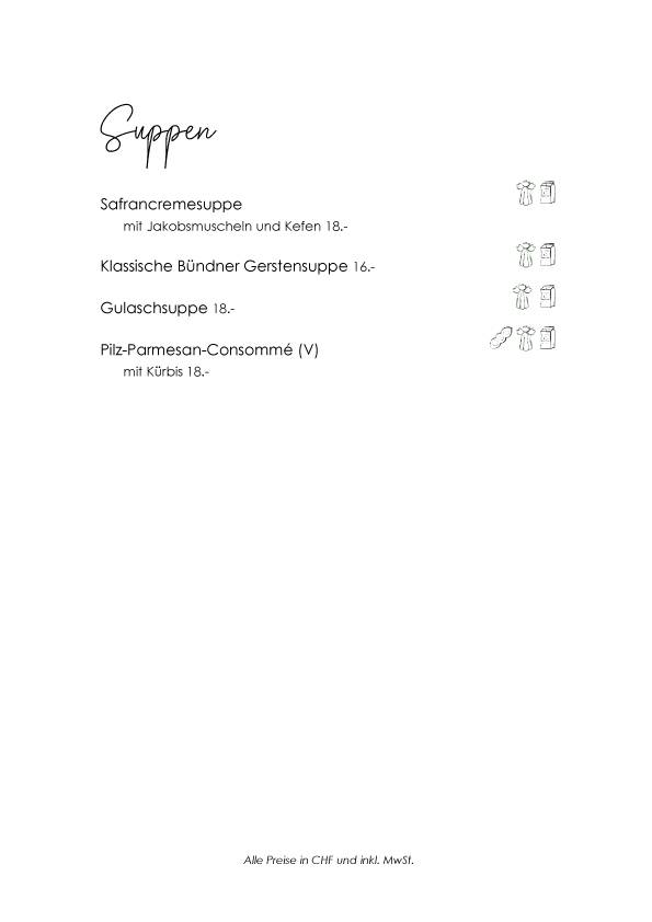 Menu di Restaurant VIVA St. Moritz 