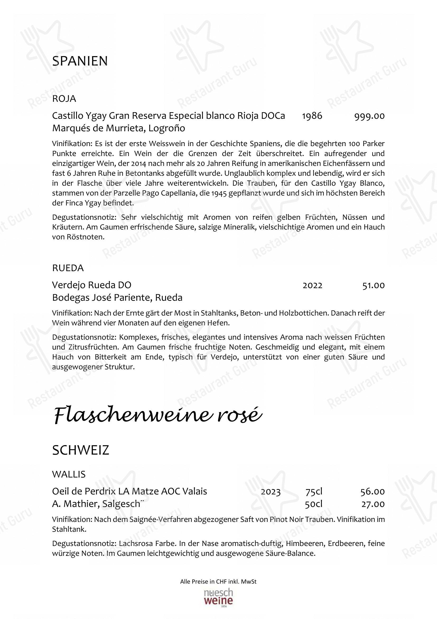 Menu per Restaurant VIVA St. Moritz in San Maurizio